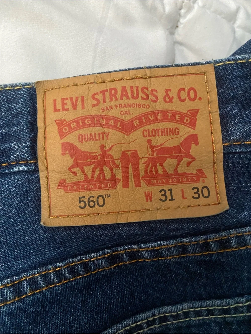 Vintage Levi's Men's Straight Jeans in Deep Blue Denim